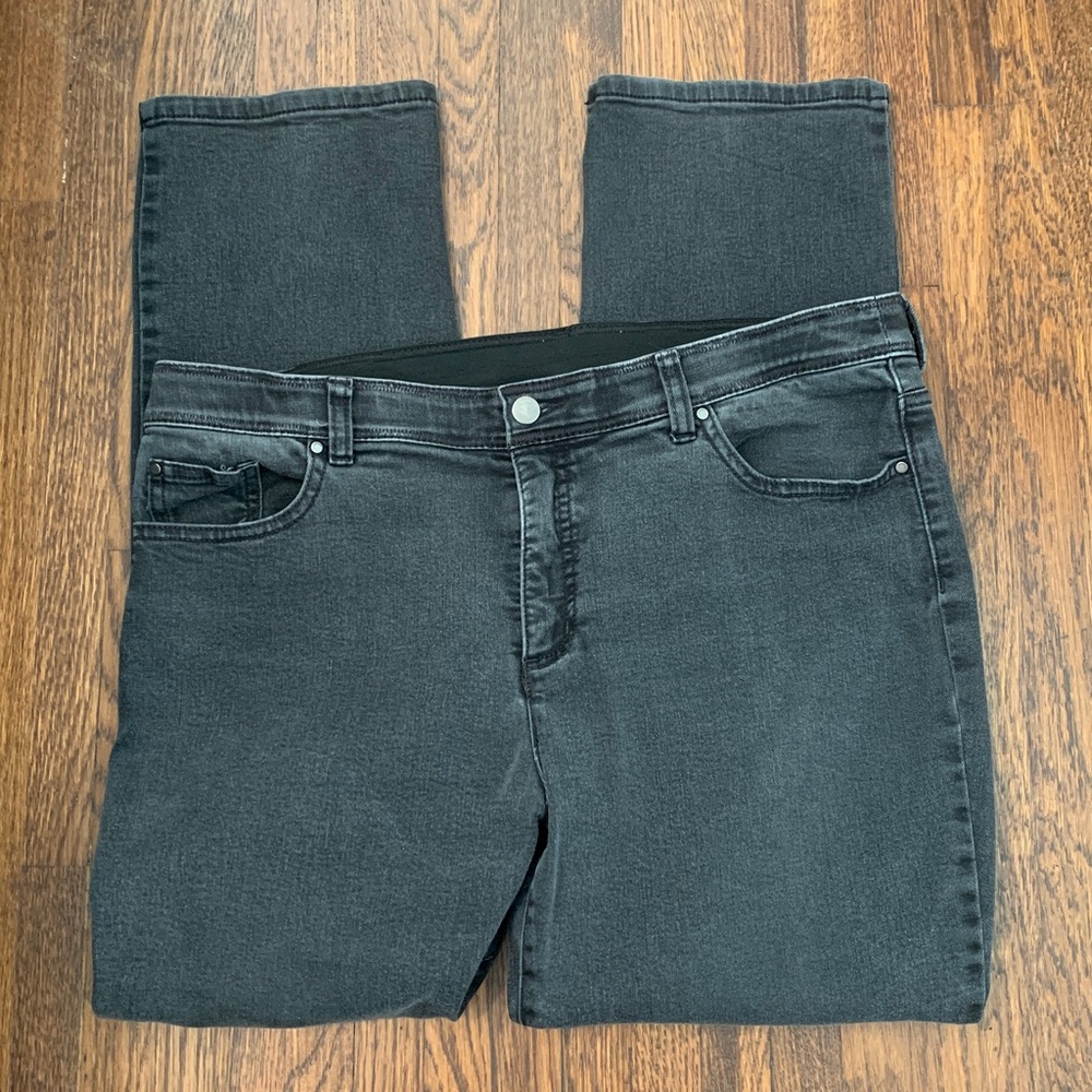 Chico’s Fabulously Slimming Jeans Dark Gray Size 14 Short